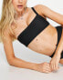 COLLUSION one shoulder bikini top in black - BLACK