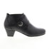 David Tate Status Womens Black Leather Slip On Ankle & Booties Boots 4.5