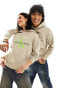 Calvin Klein Jeans unisex seasonal monogram logo regular hoodie in multi Plaza Taupe/Acid, 2XL - фото #2