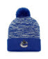 ფოტო #1 პროდუქტის Men's Blue Vancouver Canucks Defender Cuffed Knit Hat with Pom