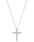 ფოტო #3 პროდუქტის Diamond Cross 18" Pendant Necklace (3 ct. t.w.) in 14k White Gold