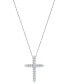 Фото #3 товара Macy's diamond Cross 18" Pendant Necklace (3 ct. t.w.) in 14k White Gold