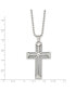 Фото #3 товара Chisel grey Carbon Fiber Inlay Cross Pendant Ball Chain Necklace