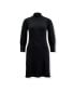 Women's Long Puff Sleeve Mock Neck Sweater Dress