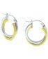 Double Twist Hoop Earrings in Sterling Silver & 18k Gold-Plate, Created for Macy's