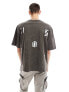 COLLUSION Skater fit t-shirt with embroidered logo in washed charcoal