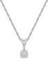 ფოტო #1 პროდუქტის Diamond Cluster 18" Pendant Necklace (1/4 ct. t.w.) in 10k White Gold