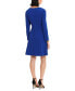 ფოტო #2 პროდუქტის Women's Ruched V-Neck Long-Sleeve Dress