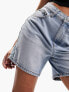 Фото #3 товара ASOS DESIGN Petite denim dad short in midwash blue