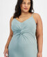 Фото #4 товара Trendy Plus Size Sleeveless Twist-Front Midi Dress, Created for Macy's