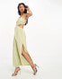 Фото #1 товара Pretty Lavish ruched cut-out midaxi dress in olive