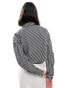 Threadbare cropped shirt in black and white stripe