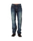 Фото #1 товара Men's Slim Straight Premium Jeans Dark Tinted Blue Hand Rub Whisker