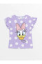 Фото #6 товара LCW baby Bisiklet Yaka Kısa Kollu Daisy Duck Baskılı Kız Bebek Pijama Takımı