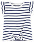Фото #2 товара Toddler Striped Tie-Front Tee 5T