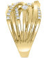 ფოტო #5 პროდუქტის EFFY® Diamond Multi-Shape Multirow Crossover Ring (1 ct. t.w.) in 14k Gold
