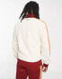 Sergio Tacchini zip through track top with boucle branding in ecru