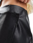 Фото #3 товара ASOS DESIGN wrap front leather look mini skirt in black