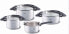 Фото #1 товара Fissler Intensa 4-Piece Stainless Steel Saucepan Set with Metal Lids (2 Cooking Pots, 1 Stewing Pan, 1 Saucepan Lidless) Induction