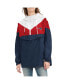 Women's White, Red New England Patriots Staci Half-Zip Hoodie Windbreaker Jacket