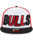 Фото #2 товара Men's White, Black Chicago Bulls Back Half 9FIFTY Fitted Hat