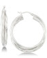 ფოტო #1 პროდუქტის Double Twisted Hoop Earrings in Sterling Silver