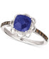 Blueberry Tanzanite (1-1/3 ct. t.w.) & Diamond (1/6 ct. t.w.) Flower Ring in 14k White Gold