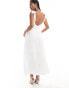 Фото #6 товара Vila Petite Bridal satin tie shoulder cami maxi dress in cream