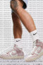 Dunk High 1985 Rose Denim and Leather Sneaker Hakiki Deri Bilekli Unisex Ayakkabı Beyaz