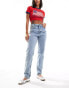 Фото #1 товара Noisy May Daisy high waist mom jeans in light blue acid wash