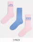 Фото #1 товара Threadbare Ski 3 pack printed socks in pink