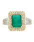 Фото #3 товара Brasilica by EFFY® Emerald (2-1/5 ct. t.w.) & Diamond (1/2 ct. t.w.) Ring in 14k White Gold & 14k Yellow Gold