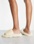 Loungeable super fluffy slider slipper in cream Бежевый, UK 3-4 - фото #1