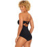 Фото #6 товара Time and Tru Bandeau Twist Front One Piece Swimsuit Women’s Medium Black Nylon