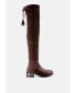 Фото #1 товара rumple velvet over the knee clear heel boots