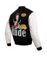 Men's Black, White Beavis and Butt-Head Rude Varsity Full Zip Jacket