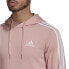 Толстовка с капюшоном мужская Adidas Essentials Wonder Mauve 3 Stripes Розовый