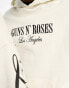 ASOS DESIGN unisex oversized hoodie with large Guns N' Roses graphics in beige