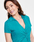 Women's Collared Twist-Front Top, Created for Macy's