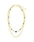 Фото #3 товара Sterling Forever gold-Tone or Silver-Tone Blue Beaded Sibyl Layered Necklace