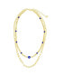 Sterling Forever gold-Tone or Silver-Tone Blue Beaded Sibyl Layered Necklace