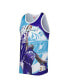 Фото #3 товара Men's Karl Malone Purple and Turquoise Utah Jazz Sublimated Player Tank Top