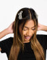 Фото #2 товара Easilocks ASOS Exclusive Diamond Bow Hair Clip x2 - Silver