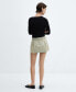 ფოტო #2 პროდუქტის Women's Belted Denim Mini-Skirt