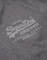 Superdry Vintage logo heritage chest t-shirt in granite grey marl