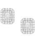 ფოტო #1 პროდუქტის Lab Grown Diamond Square Halo Stud Earrings (1-1/2 ct. t.w.) in 14k White Gold