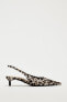 Фото #4 товара Туфли на среднем тонком каблуке с анималистическим принтом ZARA