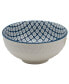 6.5" White Embossed Diamond Stoneware Ramen Noodle Bowls, Set of 2