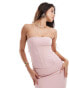 Фото #1 товара Kaiia sweetheart bandeau structured corset top co-ord in baby pink