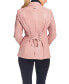 Фото #2 товара Women's Faux Leather Single-Breasted Blazer Jacket with Corset Back